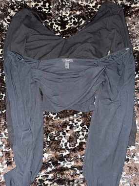 🪻🌚Forever 21 Black Off-Shoulder Long Sleeve Crop Top bundle